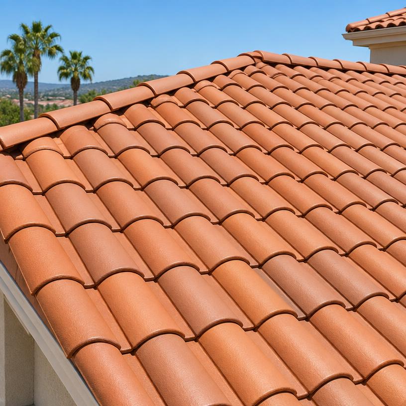Roof after cleaning on a real BRIGHTEN project